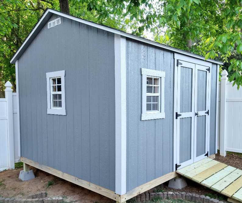 10X10 shed We can build on uneven ground!