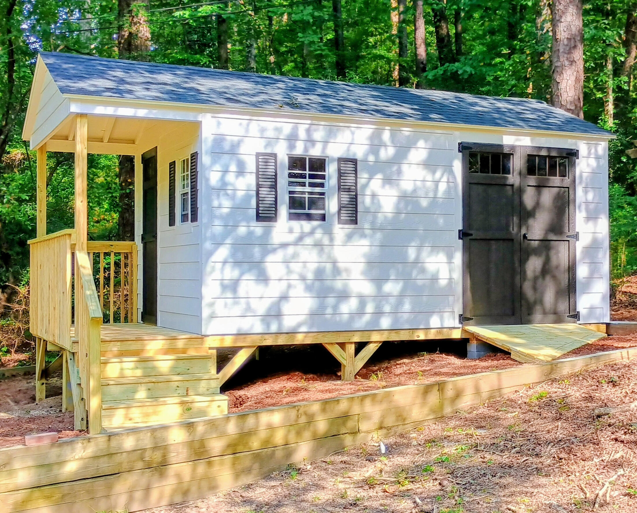 10x16 shed Custom shed with covered porch on the end
